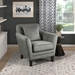 Adore Accent Chair with Solid Wood Frame - Gray Velvet Fabric - Dark Brown Finish Legs - HME1093