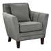 Adore Accent Chair with Solid Wood Frame - Gray Velvet Fabric - Dark Brown Finish Legs - HME1093