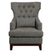 Adriano Accent Chair with Textured Fabric Upholstery - Gray - Espresso Finish Wood Legs - HME1094