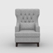 Adriano Accent Chair with Textured Fabric Upholstery - Gray - Espresso Finish Wood Legs - HME1094