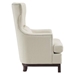 Adriano Accent Chair with Solid Wood Frame - Textured Beige Fabric and Espresso Finish Legs - HME1095