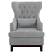 Adriano Accent Chair with Solid Wood Frame - Textured Gray Fabric and Espresso Finish Legs - HME1096