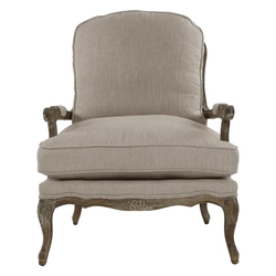 Parlier Accent Chair with Show-Wood Frame and Textured Fabric Upholstery - Weathered Gray Finish Frame 