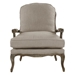 Parlier Accent Chair with Show-Wood Frame and Textured Fabric Upholstery - Weathered Gray Finish Frame - HME1100