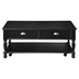 Sanders Lift Top Cocktail Table with Underneath Storage - Black Finish Legs and Casters