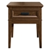 Frazier Park Wood End Table with Dovetail Drawer and Brown Cherry Finish Legs