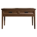 Frazier Park Brown Cherry Sofa Table with 2 Dovetail Drawers - Pewter Tone Bar Pulls and Brown Cherry Finish Legs - HME1110