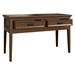 Frazier Park Brown Cherry Sofa Table with 2 Dovetail Drawers - Pewter Tone Bar Pulls and Brown Cherry Finish Legs - HME1110