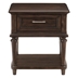 Cardano Wood End Table with Functional Drawer and Driftwood Charcoal Finish Top