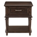 Cardano Wood End Table with Functional Drawer and Driftwood Charcoal Finish Top - HME1114