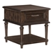 Cardano Wood End Table with Functional Drawer and Driftwood Charcoal Finish Top - HME1114