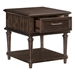 Cardano Wood End Table with Functional Drawer and Driftwood Charcoal Finish Top - HME1114