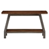 Holverson Sofa Table with 2-Tone Rustic Brown and Gunmetal Finish Metal Accents - Gunmetal Finish Frame