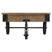 Factory Cocktail Table on Wheels with 2-Tone Rustic Poplar Top and Black Finish Metal Frame - Solid Wood and Metal Construction - HME1133