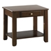 Ballwin Wood End Table with Functional Drawer and Deep Cherry Finish Top - HME1135