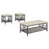 Fairhope 3-Piece Occasional Table Set with Faux Marble Top and Black Metal Finish Frame