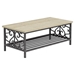 Fairhope 3-Piece Occasional Table Set with Faux Marble Top and Black Metal Finish Frame - HME1148