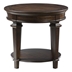 Tobias Round End Table with Open Bottom Shelf and Espresso Finish Top