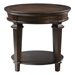 Tobias Round End Table with Open Bottom Shelf and Espresso Finish Top - HME1172