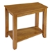 Elwell Oak Wedge Chairside Table with Lower Shelf and Ash Veneer Construction - Oak Finish - HME1175