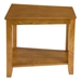 Elwell Oak Wedge Chairside Table with Lower Shelf and Ash Veneer Construction - Oak Finish - HME1175