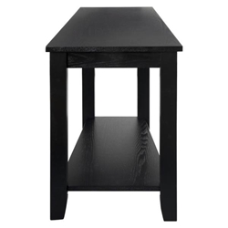 Elwell Wedge Chairside Table with Ash Veneer and Black Finish Legs 