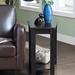 Elwell Wedge Chairside Table with Ash Veneer and Black Finish Legs - HME1176