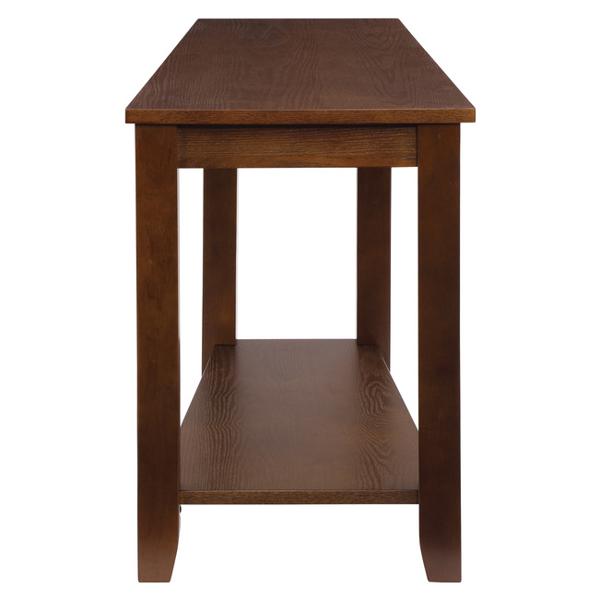 Elwell Wedge Chairside Table with Ash Veneer and Espresso Finish Top 