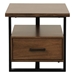 Sedley 2-Tone End Table with Walnut Veneer and Rustic Black Metal Finish Frame - HME1187