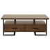 Sedley 2-Tone Walnut and Black Coffee Table with Dovetail Drawers - Metal Accents - Walnut Finish Top