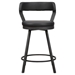 Appert Counter Height Chair with Dark Gray Metal Base and Black Faux Leather Upholstery - Set of 2 - HME1213