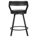 Appert Counter Height Chair with Dark Gray Metal Base and Black Faux Leather Upholstery - Set of 2 - HME1213