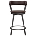 Appert Counter Height Chair with Dark Gray Finish Metal Base and Brown Faux Leather Upholstery - Set of 2 - HME1214