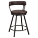 Appert Counter Height Chair with Dark Gray Finish Metal Base and Brown Faux Leather Upholstery - Set of 2 - HME1214