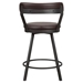 Appert Counter Height Chair with Dark Gray Finish Metal Base and Brown Faux Leather Upholstery - Set of 2 - HME1214