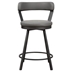 Appert Counter Height Chair with Dark Gray Metal Base and Faux Leather Upholstery - Gray Finish Metal Base - Set of 2