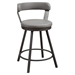 Appert Counter Height Chair with Dark Gray Metal Base and Faux Leather Upholstery - Gray Finish Metal Base - Set of 2 - HME1215