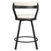 Appert Counter Height Chair with Dark Gray Finish Metal Base and White Faux Leather Upholstery - Set of 2 - HME1217