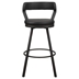 Appert Pub Height Chair with Dark Gray Metal Base and Black Faux Leather Upholstery - Dark Gray Finish Base - Set of 2