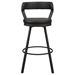 Appert Pub Height Chair with Dark Gray Metal Base and Black Faux Leather Upholstery - Dark Gray Finish Base - Set of 2 - HME1218