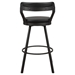 Appert Pub Height Chair with Dark Gray Metal Base and Black Faux Leather Upholstery - Dark Gray Finish Base - Set of 2 - HME1218