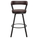 Appert Pub Height Chair with Dark Gray Metal Base and Brown Faux Leather Upholstery - Dark Gray Finish Base - Set of 2 - HME1219