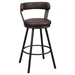 Appert Pub Height Chair with Dark Gray Metal Base and Brown Faux Leather Upholstery - Dark Gray Finish Base - Set of 2 - HME1219