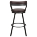 Appert Pub Height Chair with Dark Gray Metal Base and Brown Faux Leather Upholstery - Dark Gray Finish Base - Set of 2 - HME1219