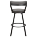 Appert Pub Height Chair with Dark Gray Metal Base and Gray Faux Leather Upholstery - Dark Gray Finish Base - Set of 2 - HME1220