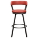 Appert Pub Height Chair with Dark Gray Finish Metal Base and Red Faux Leather Upholstery - Set of 2 - HME1221