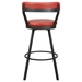 Appert Pub Height Chair with Dark Gray Finish Metal Base and Red Faux Leather Upholstery - Set of 2 - HME1221