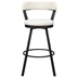 Appert Pub Height Chair with Dark Gray Metal Base and White Faux Leather Upholstery - Dark Gray Finish Base - Set of 2