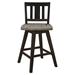 Amsonia Counter Height Chair with Solid Rubberwood Frame - Vertical Slat Back - 2-Tone Distressed Gray and Black Finish Frame - Set of 2 - HME1226