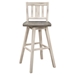 Amsonia Swivel Pub Height Chair with Solid Rubber Wood Vertical Slat Back and 2-Tone Distressed Gray and White Finish Frame - Set of 2 - HME1235